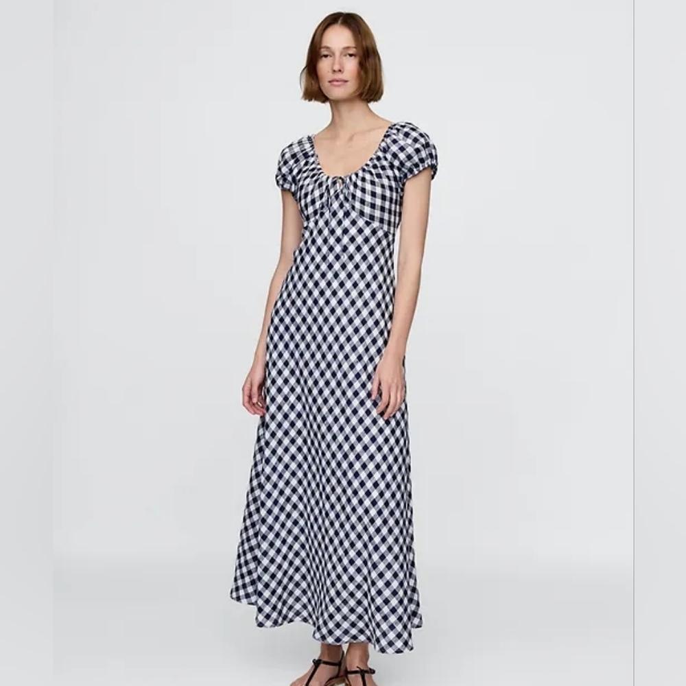 NWT gap x doen 100% linen gingham dress